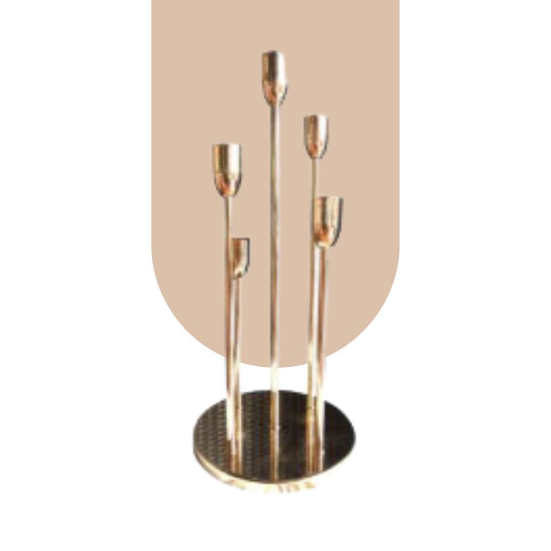  Candle Holder 5 Single Holder - Gold